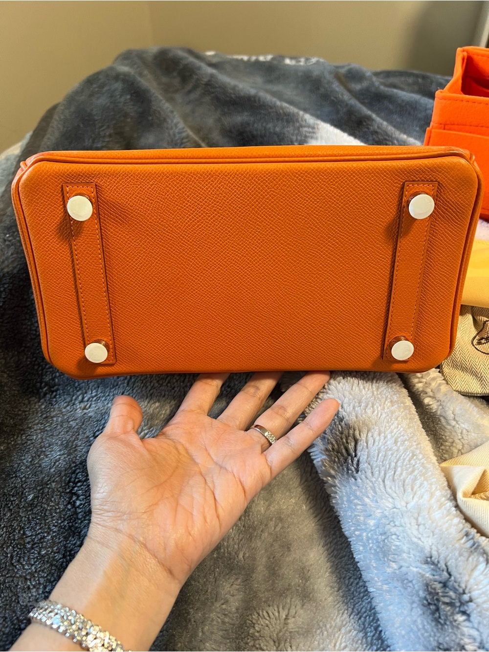Hermes Orange Leather Satchel - Picture 10 of 15